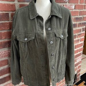 Kensie Sage Olive  Green Corduroy Jacket Size S